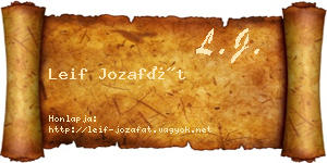 Leif Jozafát névjegykártya